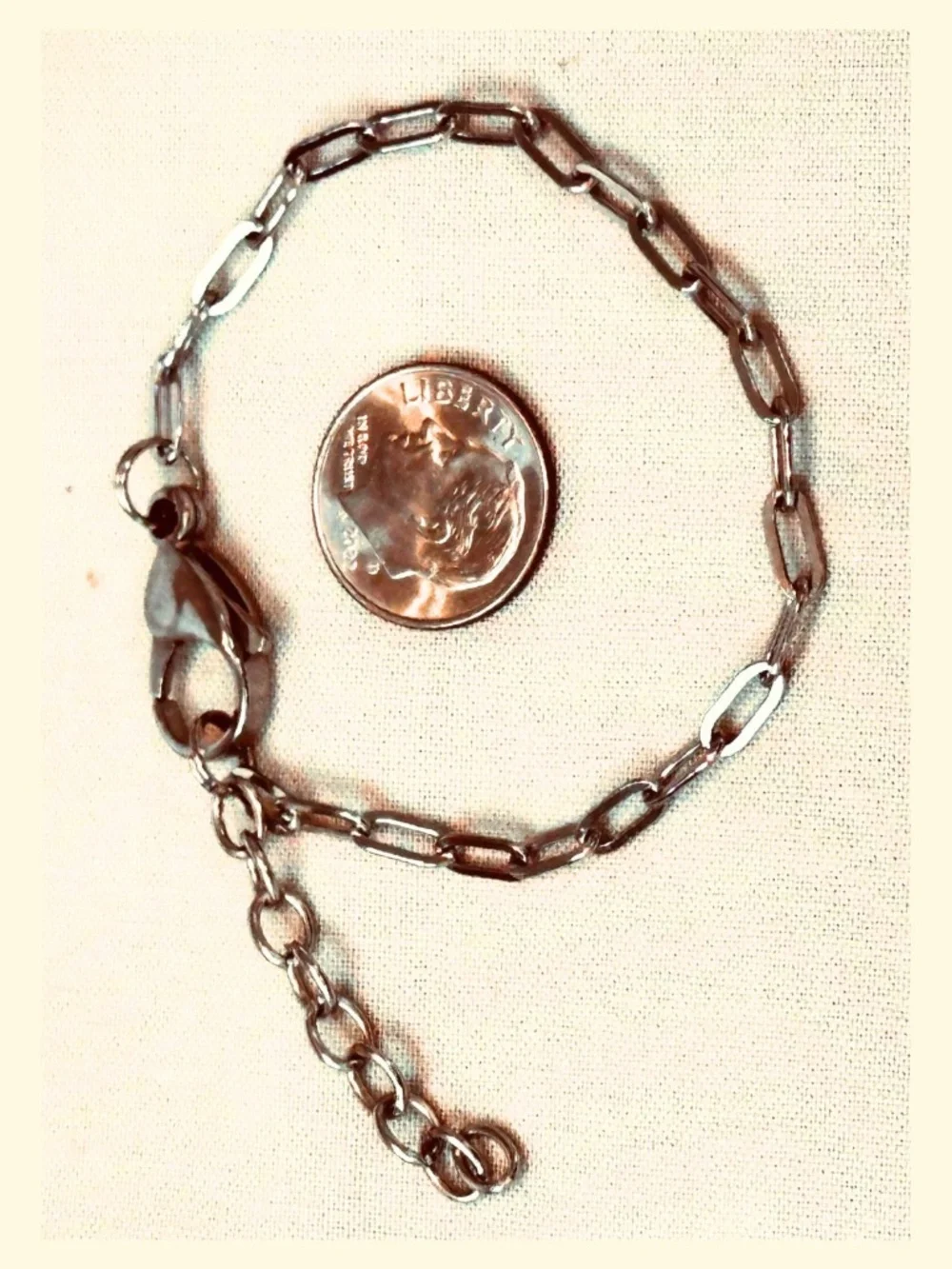 Handcrafted Stainless Steel Small Welded Paperclip Link Bracelet Minimalist Gift